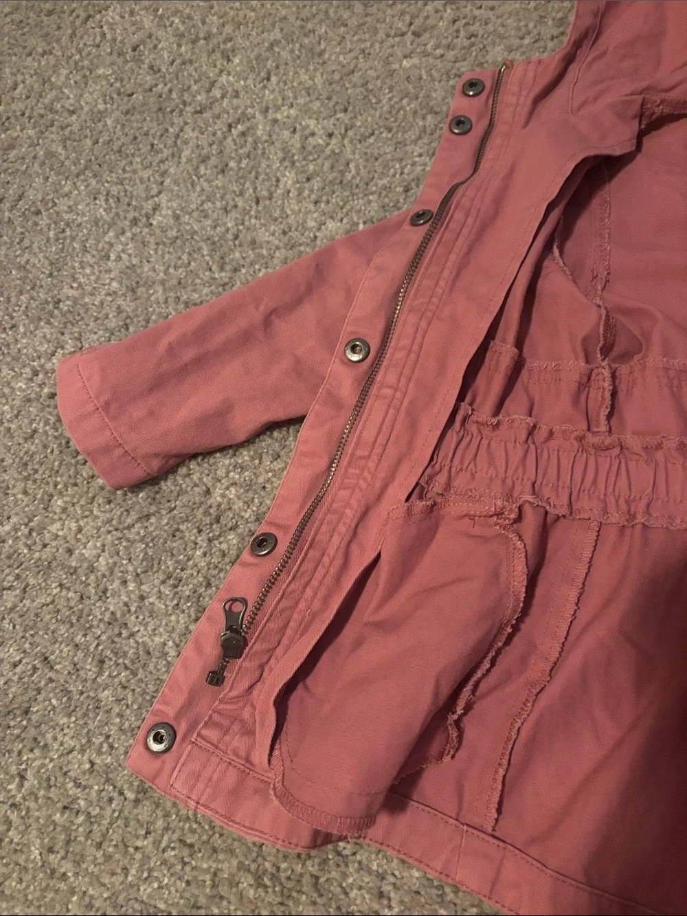 C&C California Girls' Hooded Utility Jacket - Dusty Rose 3T